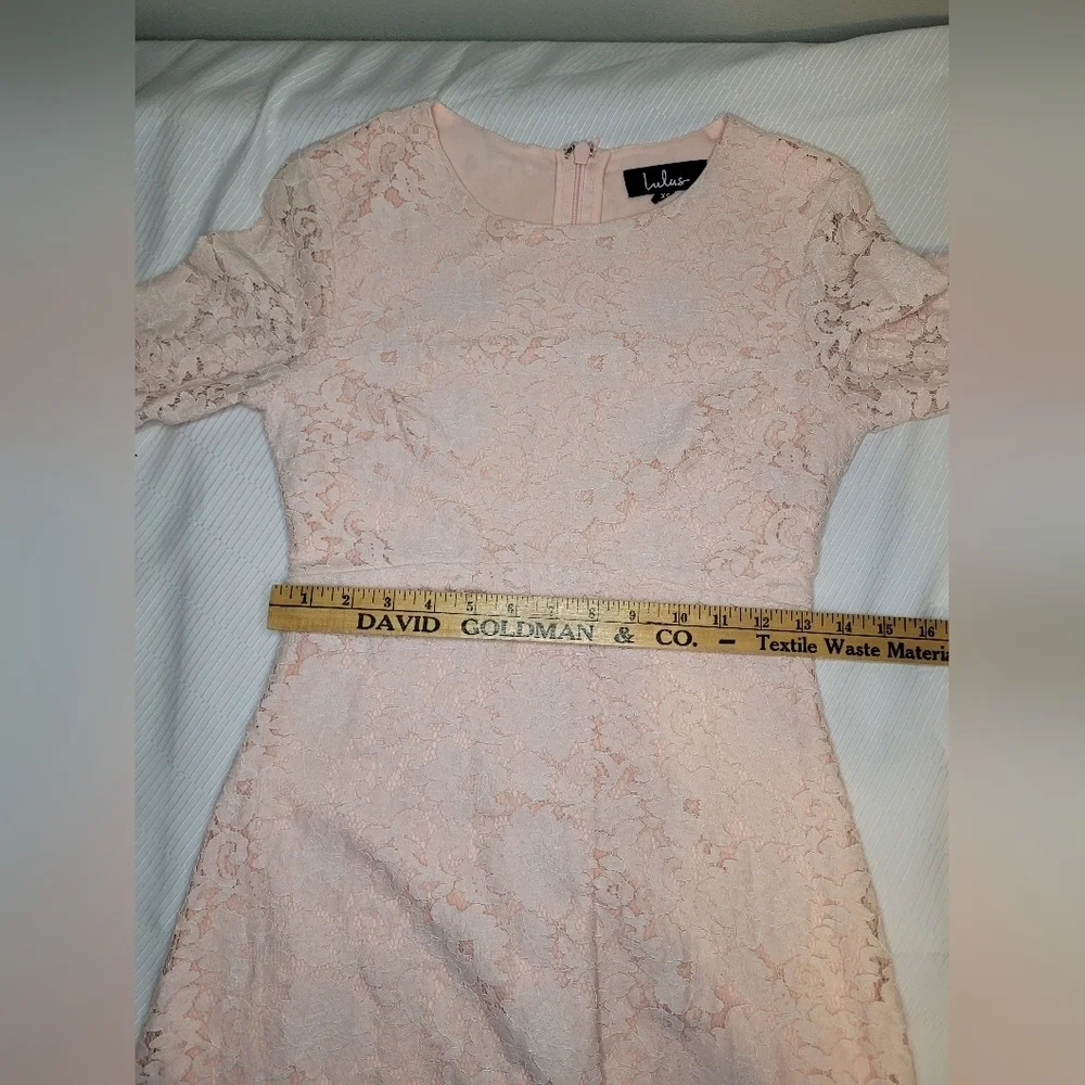 Lulus Favorite Flair Soft Pink Lace Mini Dress sz XS CD108L - Picture 7 of 11